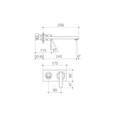 Caroma Saracom Wall Bath Combination Mixer 240mm